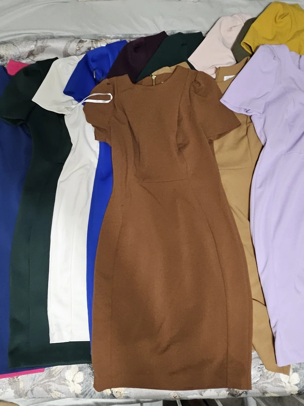 Calvin Klein Sheath Dresses in Lilac, Brown, Navy, Hot Pink & More